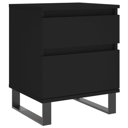 Bedside Cabinets 2 pcs Black 40x35x50 cm Engineered Wood