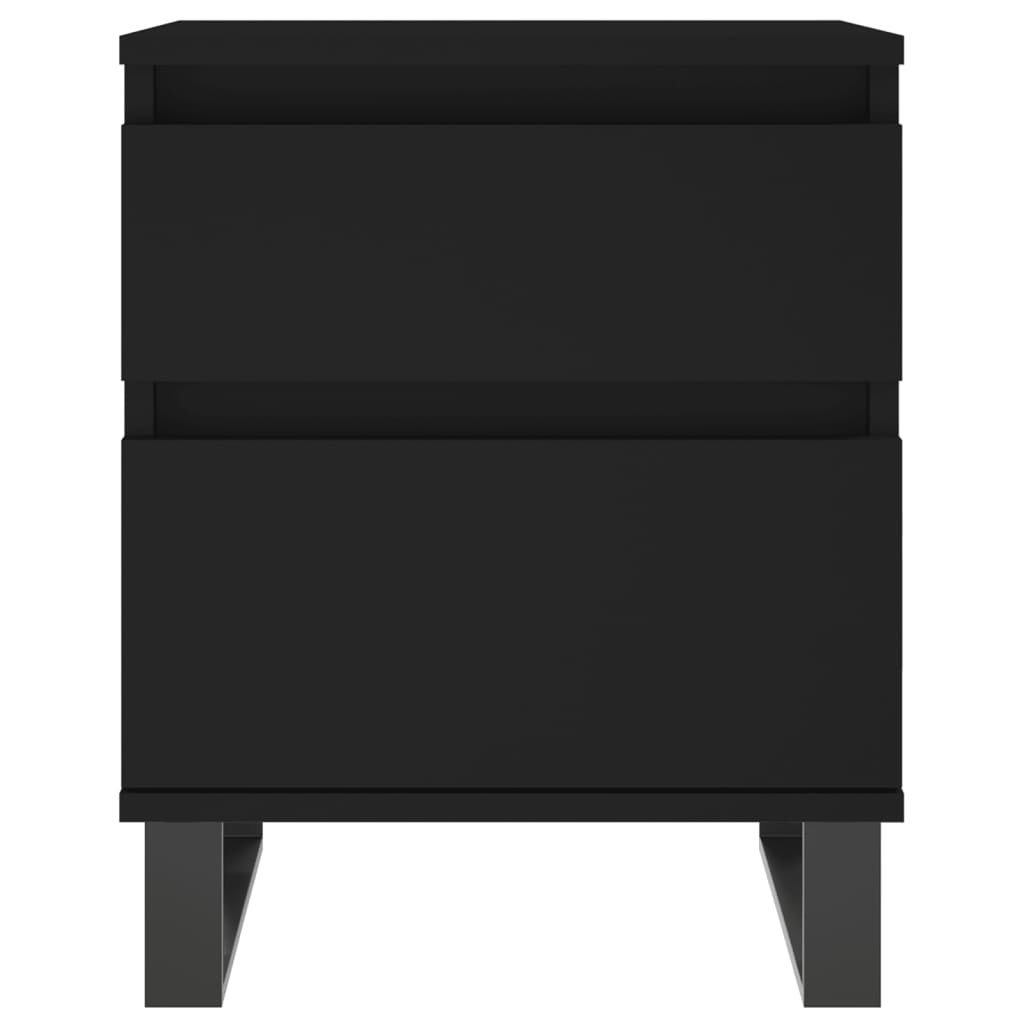 Bedside Cabinets 2 pcs Black 40x35x50 cm Engineered Wood