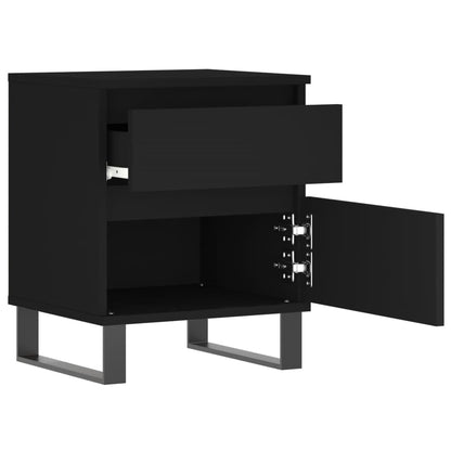 Bedside Cabinets 2 pcs Black 40x35x50 cm Engineered Wood