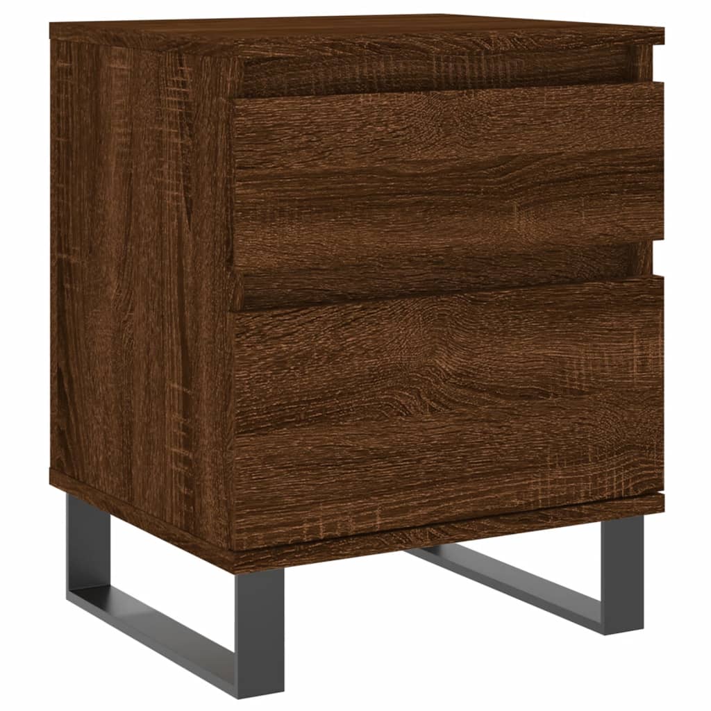 Bedside Cabinet Brown Oak 40x35x50 cm Engineered Wood