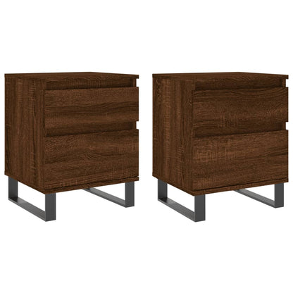 Bedside Cabinets 2 pcs Brown Oak 40x35x50 cm Engineered Wood