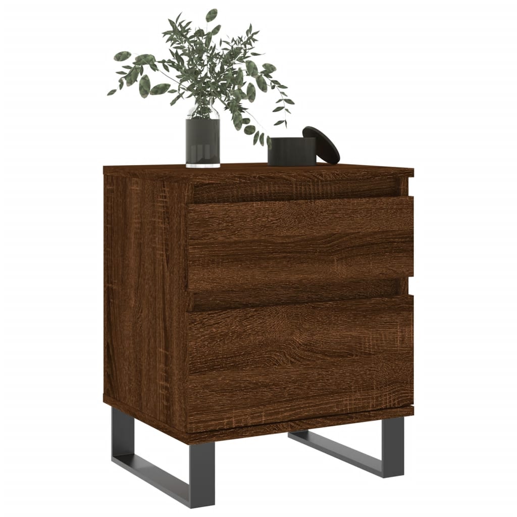 Bedside Cabinets 2 pcs Brown Oak 40x35x50 cm Engineered Wood