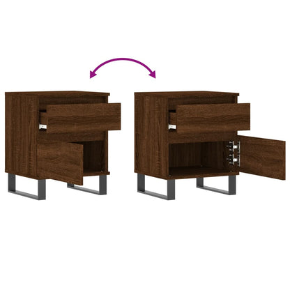 Bedside Cabinets 2 pcs Brown Oak 40x35x50 cm Engineered Wood