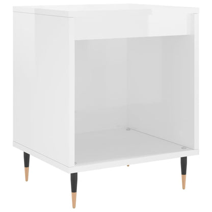 Bedside Cabinet High Gloss White 40x35x50 cm Engineered Wood