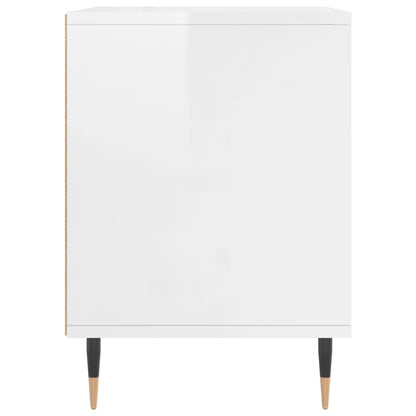 Bedside Cabinet High Gloss White 40x35x50 cm Engineered Wood