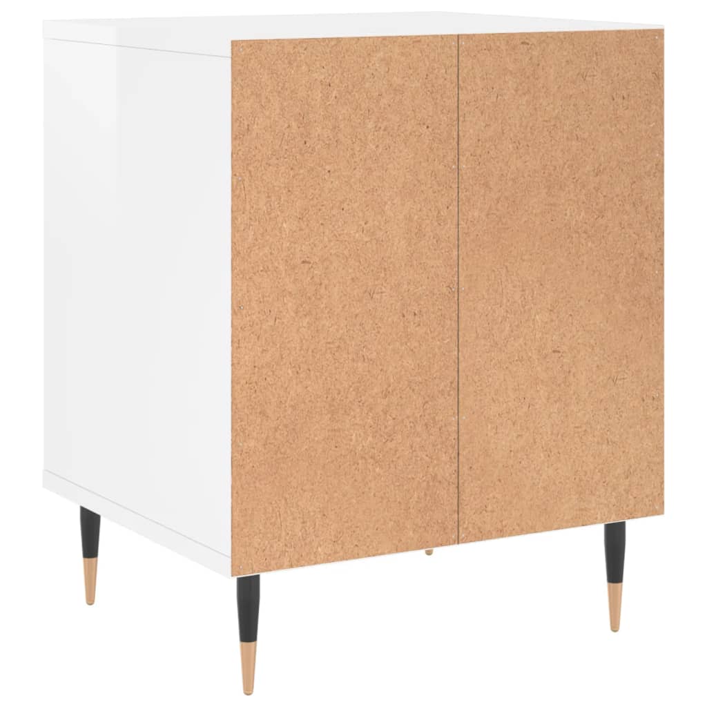 Bedside Cabinet High Gloss White 40x35x50 cm Engineered Wood