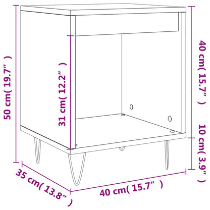 Bedside Cabinet Brown Oak 40x35x50 cm Engineered Wood