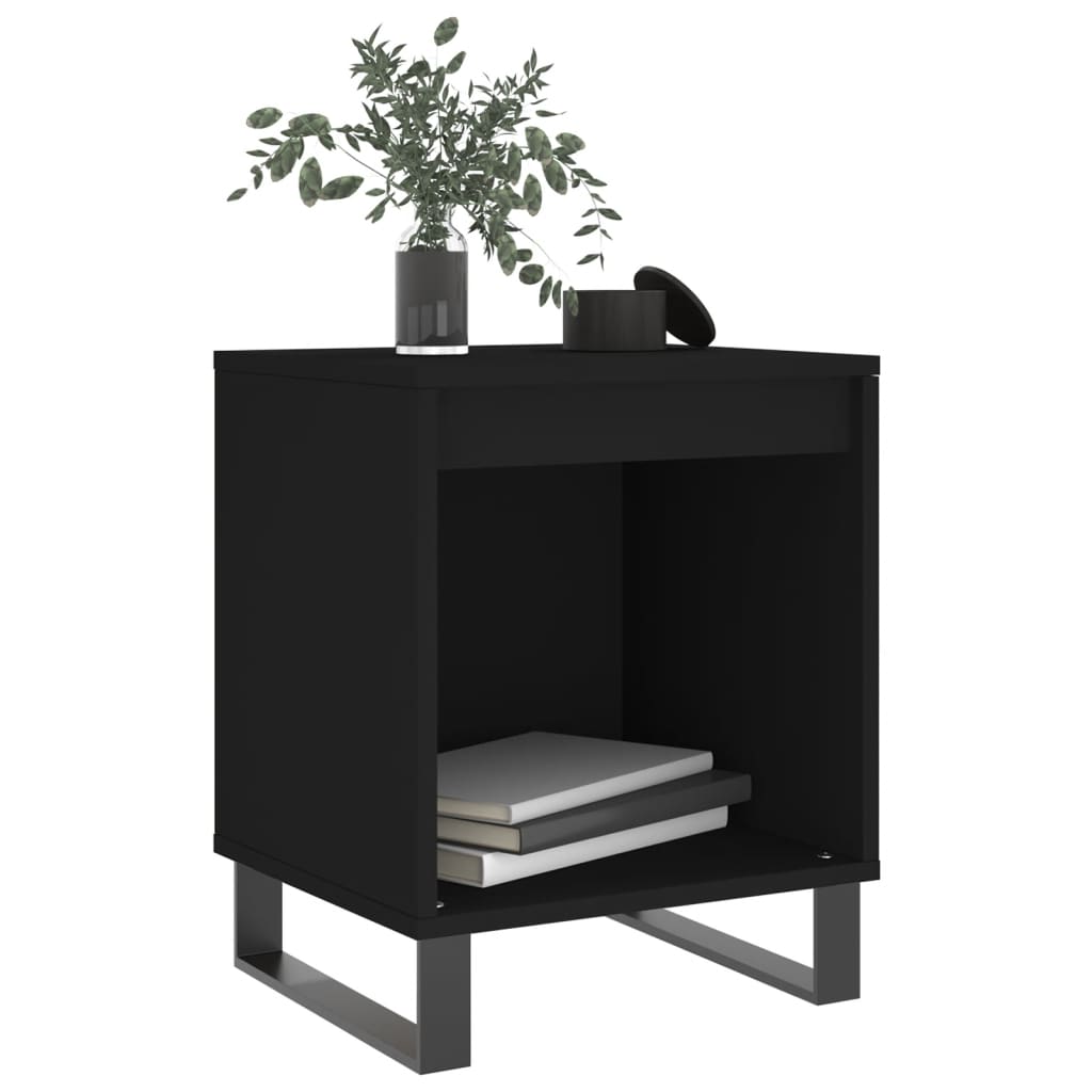 Bedside Cabinets 2 pcs Black 40x35x50 cm Engineered Wood