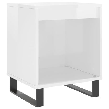 Bedside Cabinet High Gloss White 40x35x50 cm Engineered Wood