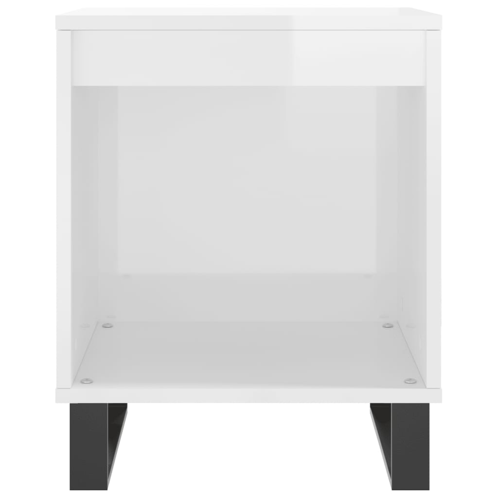 Bedside Cabinet High Gloss White 40x35x50 cm Engineered Wood