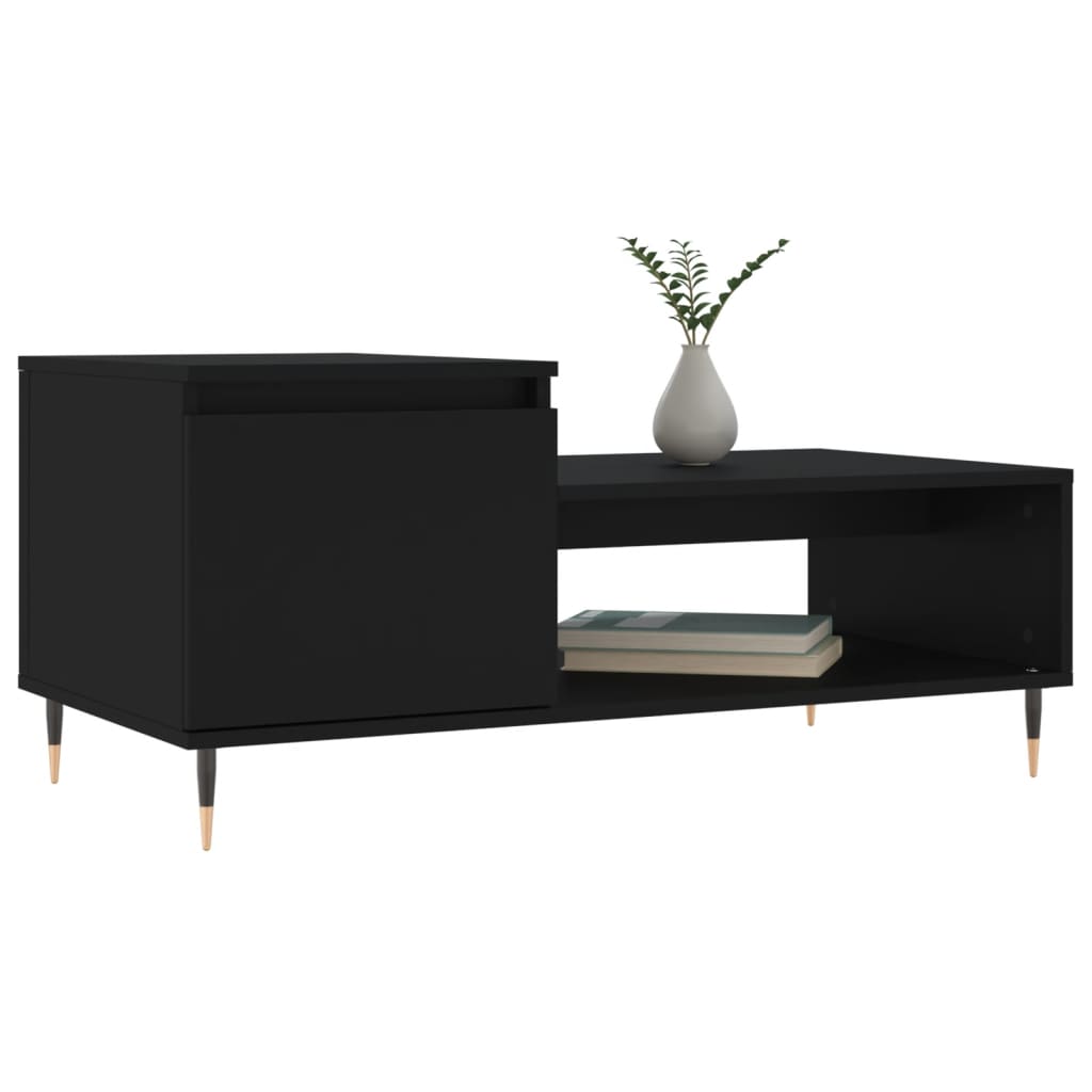 Coffee Table Black 100x50x45 cm Engineered Wood