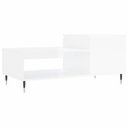 Coffee Table High Gloss White 100x50x45 cm Engineered Wood