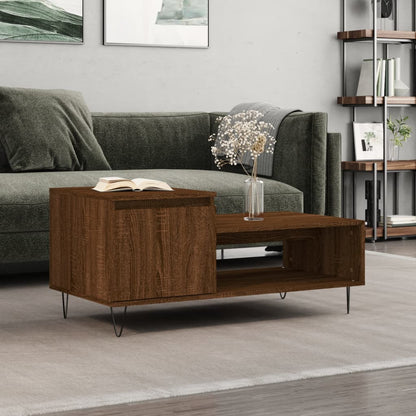 Coffee Table Brown Oak 100x50x45 cm Engineered Wood