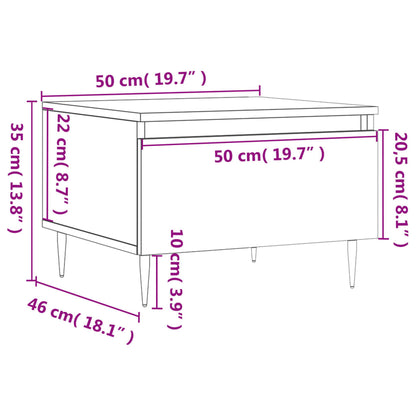 Coffee Table White 50x46x35 cm Engineered Wood