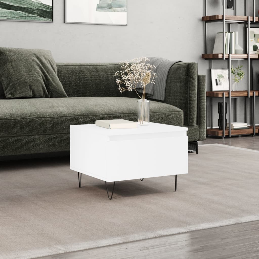 Coffee Table White 50x46x35 cm Engineered Wood