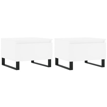 Coffee Tables 2 pcs White 50x46x35 cm Engineered Wood