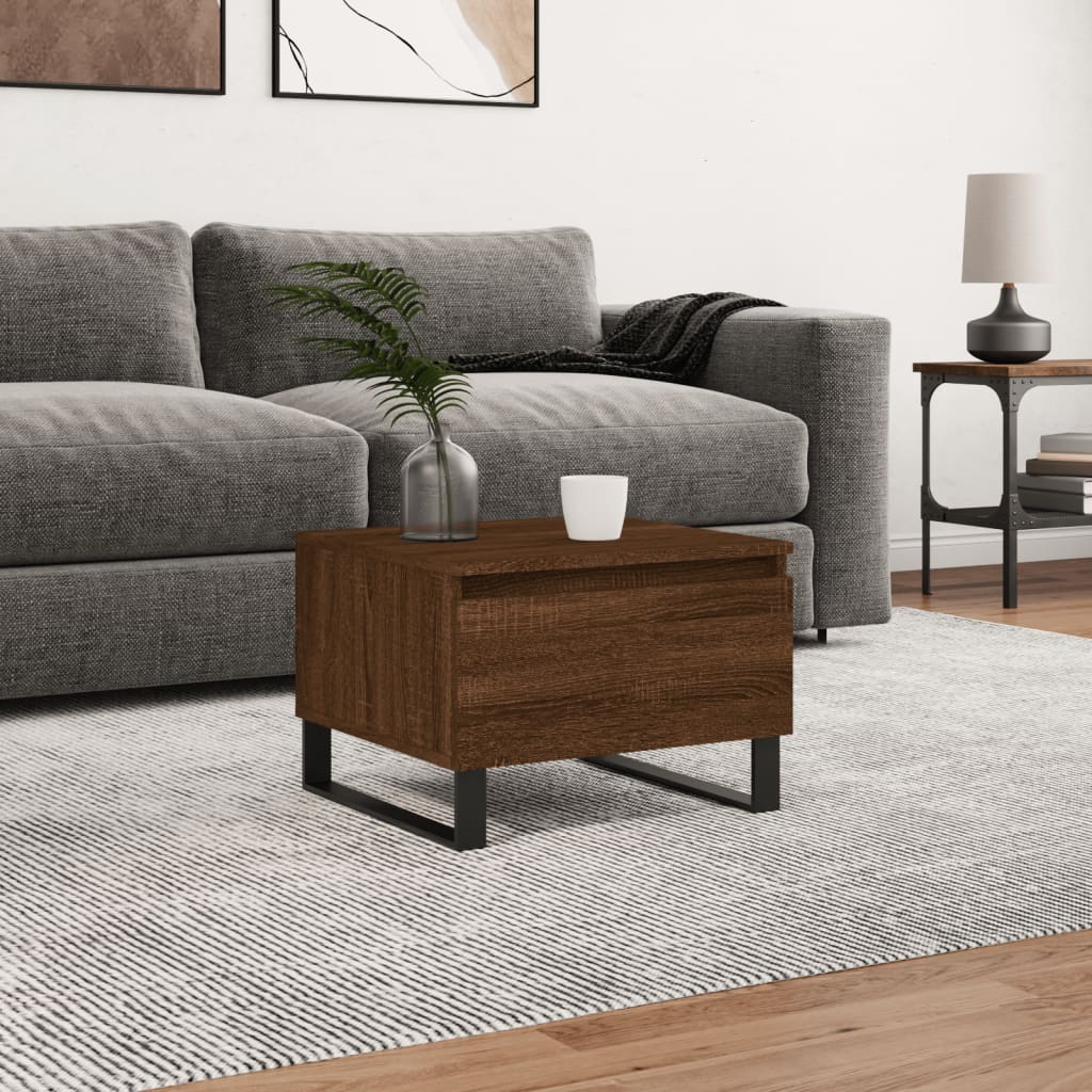 Coffee Table Brown Oak 50x46x35 cm Engineered Wood