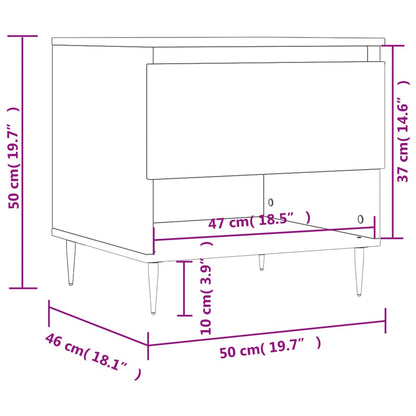 Coffee Table High Gloss White 50x46x50 cm Engineered Wood