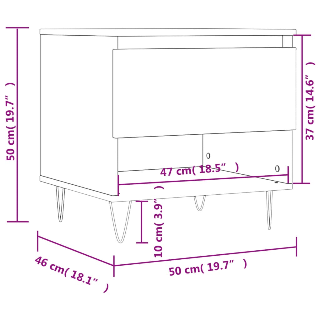 Coffee Table Grey Sonoma 50x46x50 cm Engineered Wood