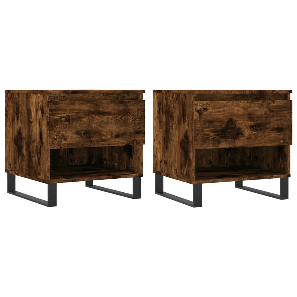 Coffee Tables 2 pcs Smoked Oak 50x46x50 cm Engineered Wood