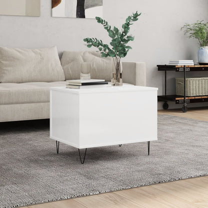 Coffee Table High Gloss White 60x44.5x45 cm Engineered Wood