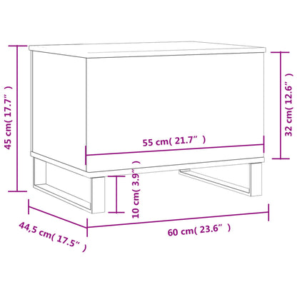 Coffee Table Black 60x44.5x45 cm Engineered Wood