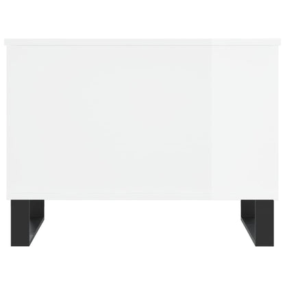 Coffee Table High Gloss White 60x44.5x45 cm Engineered Wood