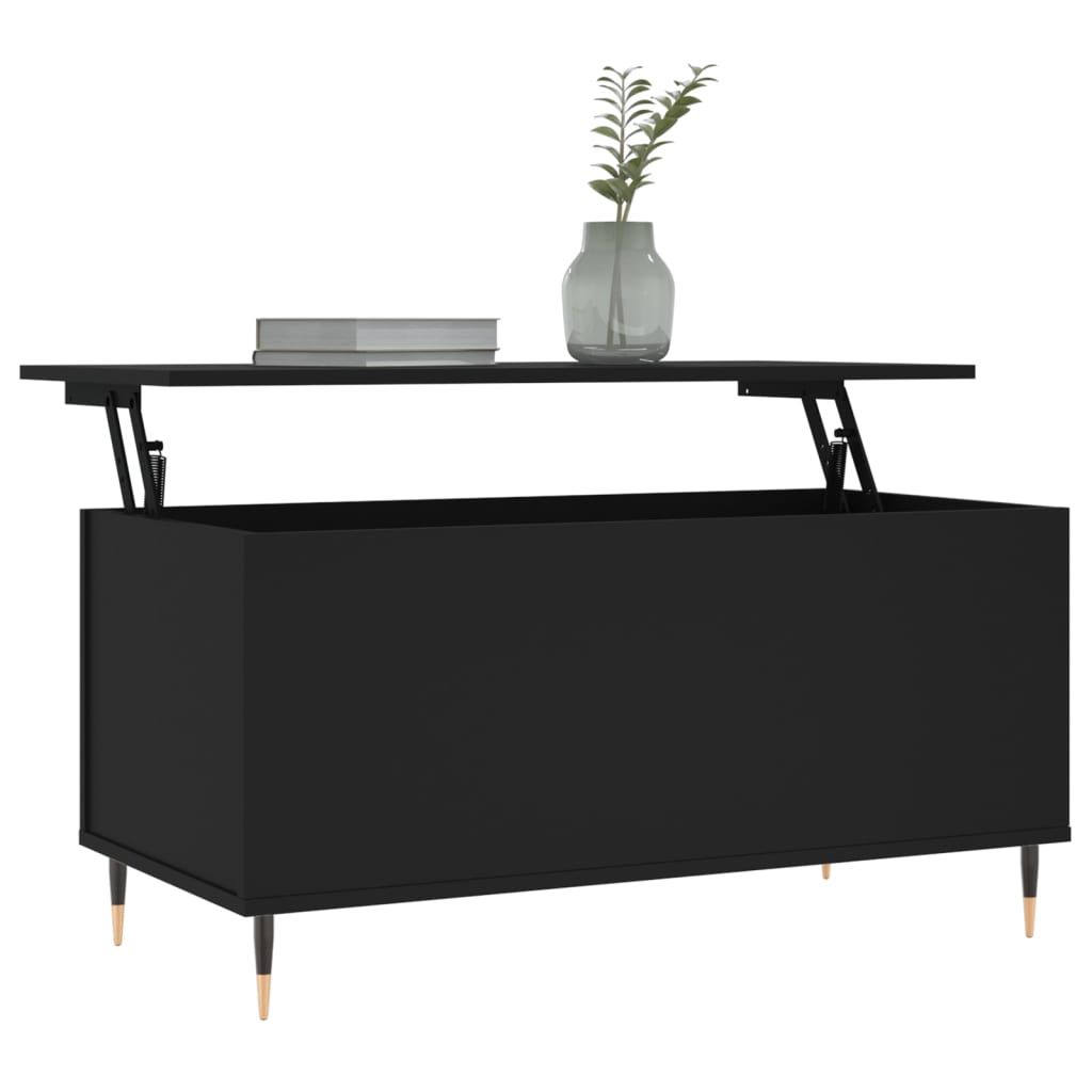 Coffee Table Black 90x44.5x45 cm Engineered Wood