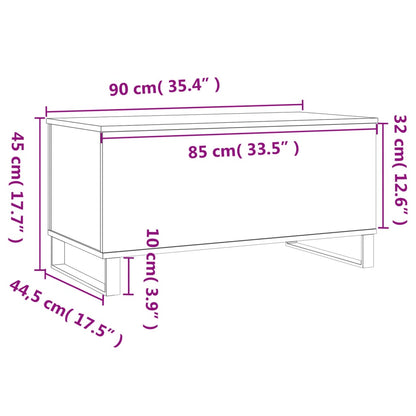 Coffee Table Grey Sonoma 90x44.5x45 cm Engineered Wood