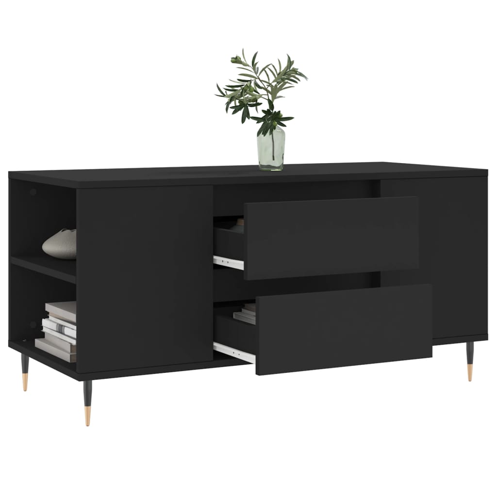 Coffee Table Black 102x44.5x50 cm Engineered Wood