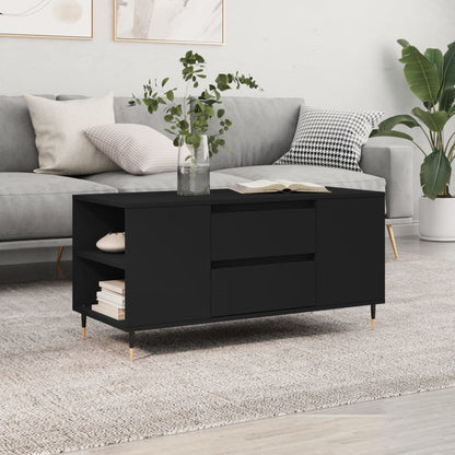 Coffee Table Black 102x44.5x50 cm Engineered Wood