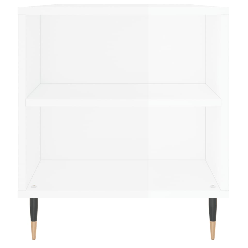 Coffee Table High Gloss White 102x44.5x50 cm Engineered Wood