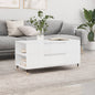 Coffee Table High Gloss White 102x44.5x50 cm Engineered Wood