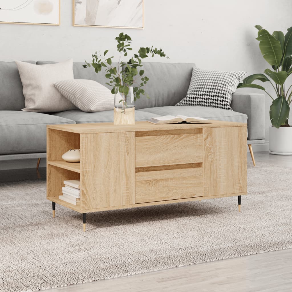 Coffee Table Sonoma Oak 102x44.5x50 cm Engineered Wood