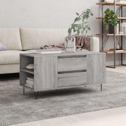 Coffee Table Grey Sonoma 102x44.5x50 cm Engineered Wood