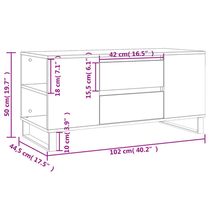 Coffee Table Black 102x44.5x50 cm Engineered Wood