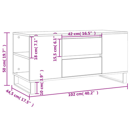 Coffee Table Brown Oak 102x44.5x50 cm Engineered Wood