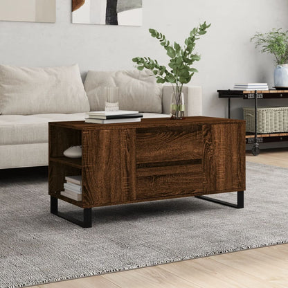 Coffee Table Brown Oak 102x44.5x50 cm Engineered Wood