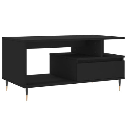 Coffee Table Black 90x49x45 cm Engineered Wood