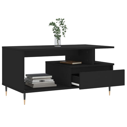 Coffee Table Black 90x49x45 cm Engineered Wood