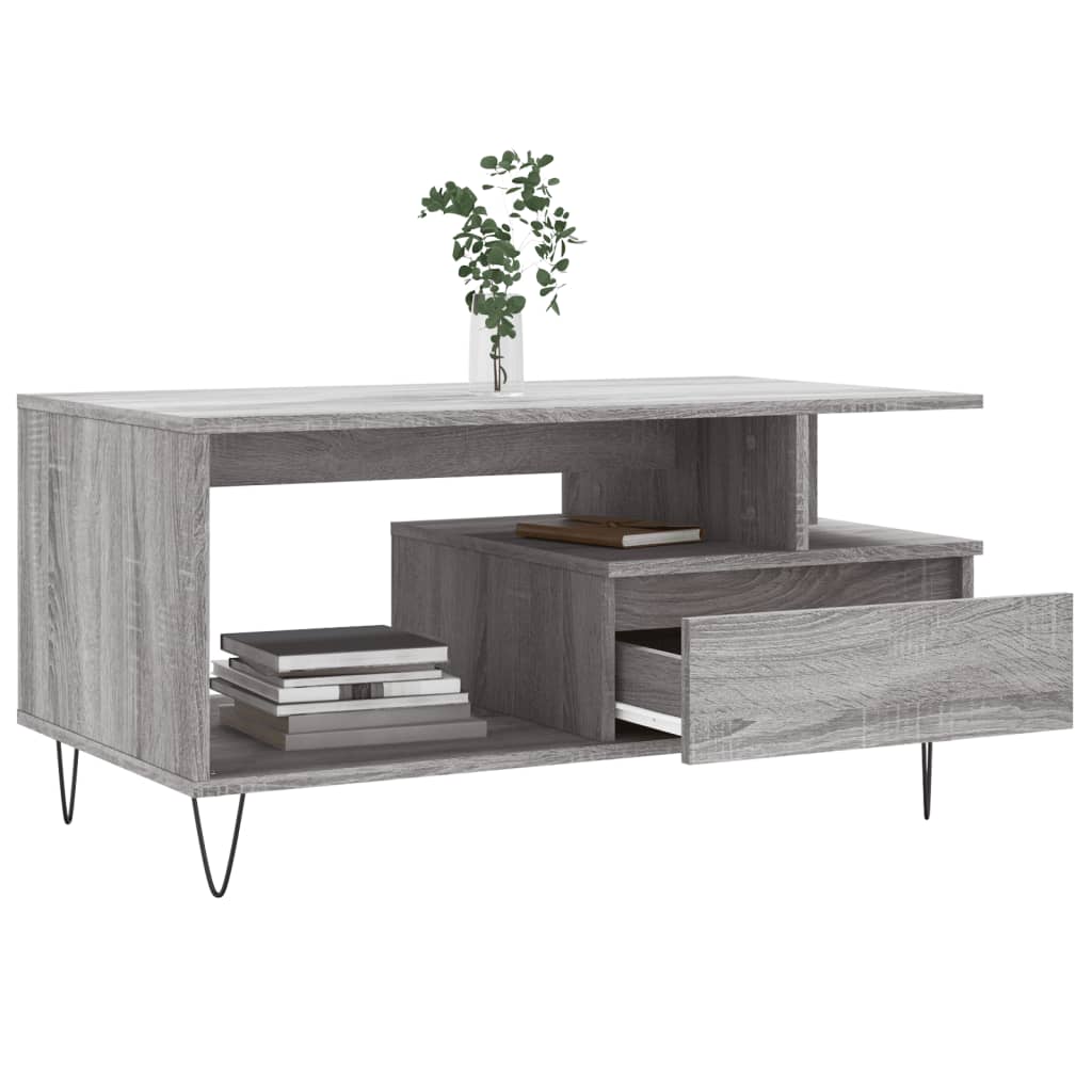 Coffee Table Grey Sonoma 90x49x45 cm Engineered Wood