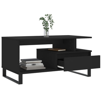 Coffee Table Black 90x49x45 cm Engineered Wood