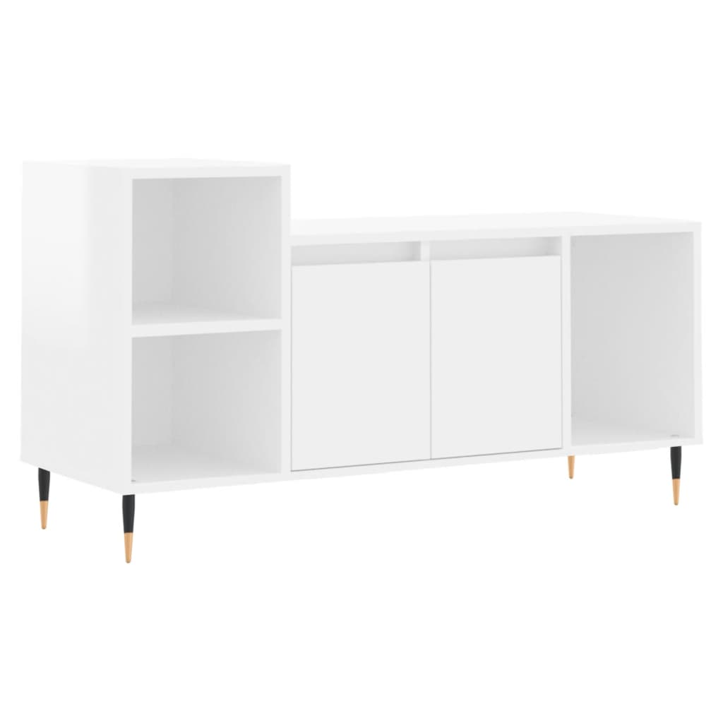 TV Cabinet High Gloss White 100x35x55 cm Engineered Wood