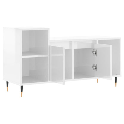 TV Cabinet High Gloss White 100x35x55 cm Engineered Wood