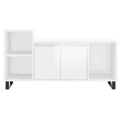 TV Cabinet High Gloss White 100x35x55 cm Engineered Wood