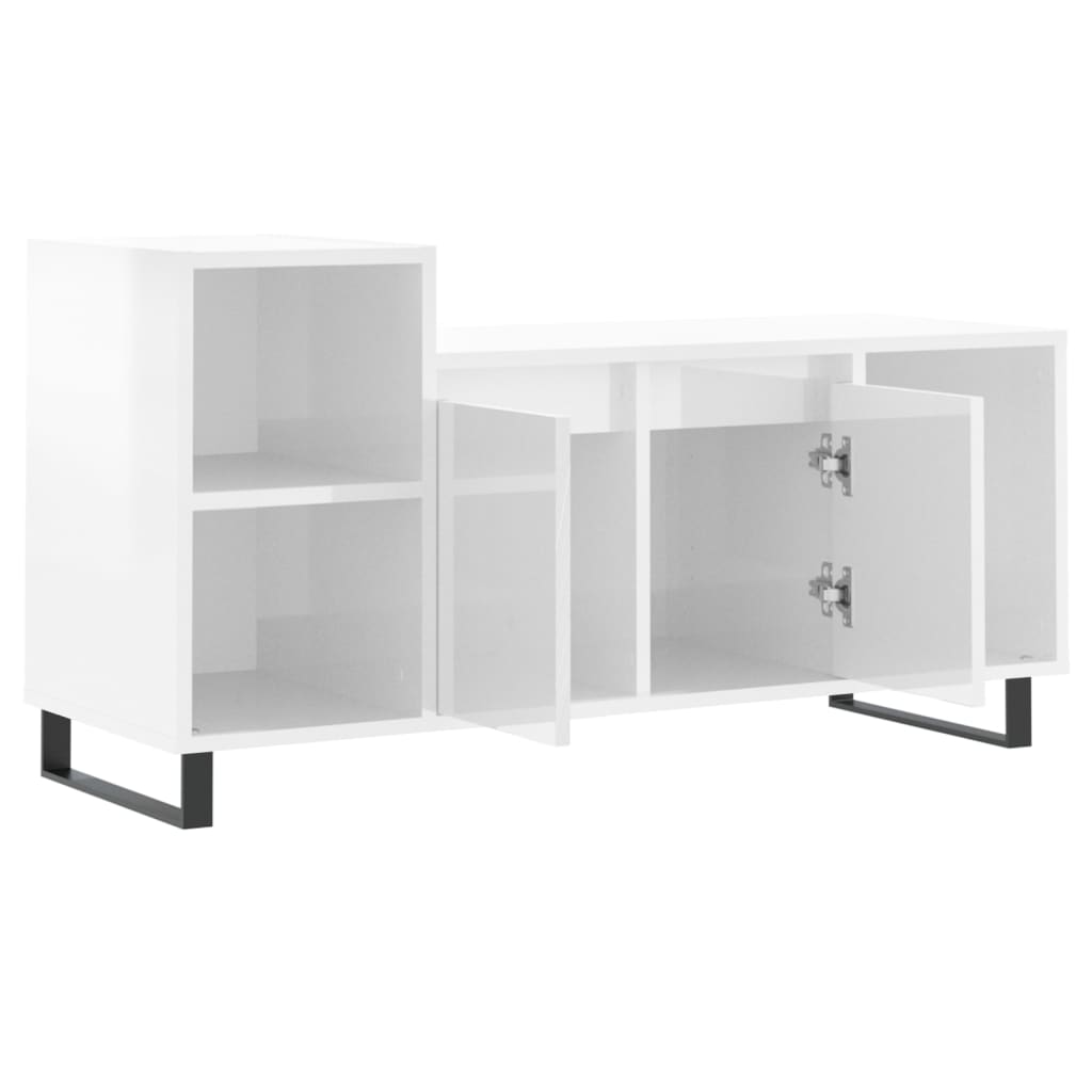 TV Cabinet High Gloss White 100x35x55 cm Engineered Wood