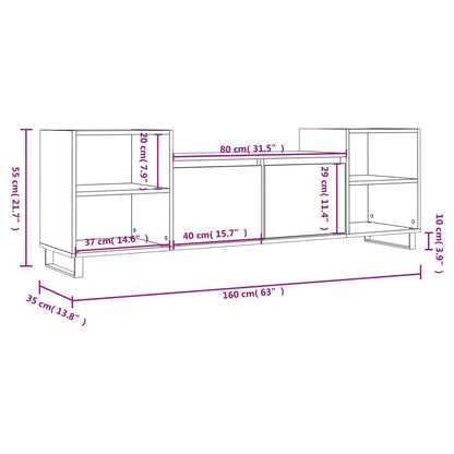 TV Cabinet Grey Sonoma 160x35x55 cm Engineered Wood