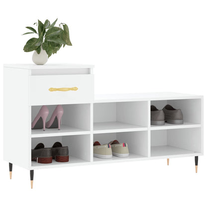 Shoe Cabinet White 102x36x60 cm Engineered Wood