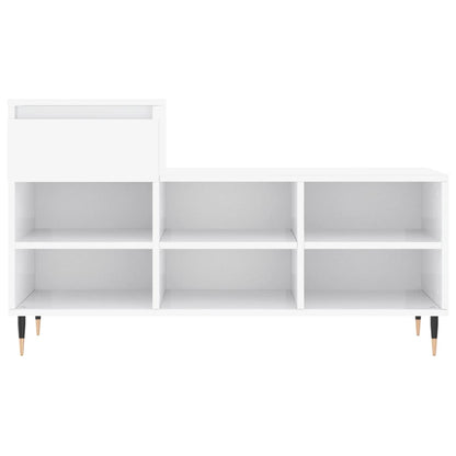 Shoe Cabinet High Gloss White 102x36x60 cm Engineered Wood