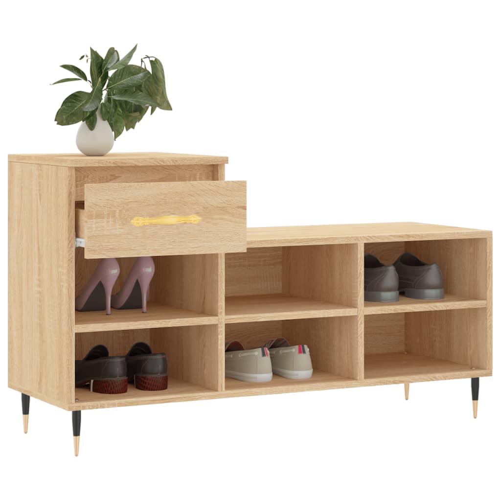 Shoe Cabinet Sonoma Oak 102x36x60 cm Engineered Wood